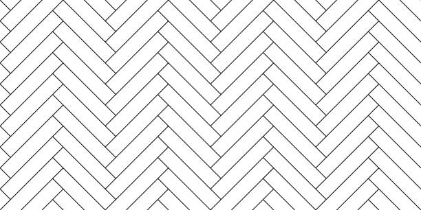 ilustraciones, imágenes clip art, dibujos animados e iconos de stock de patrón de suelo de madera de espiga en blanco y negro - herringbone