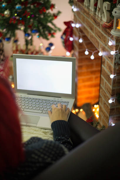 istock Girl using laptop by the fireplace 1291433479