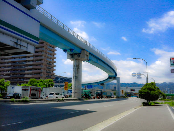 istock Kobe modern highways and elevated road in downtown. Japan 1291434258