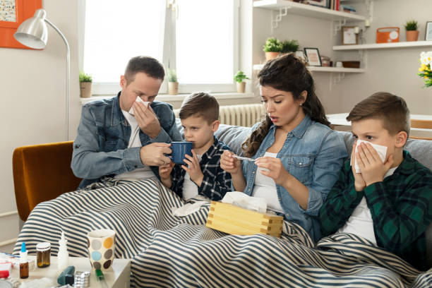 istock Sick Young Family 1291436812
