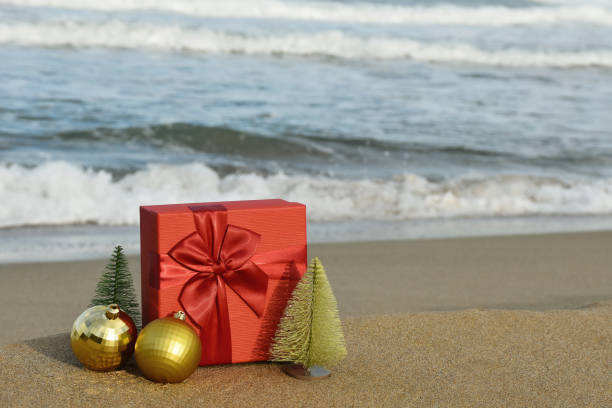 istock Christmas decoration at the sandy beach 1291443233