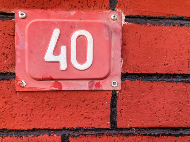 istock number fourty hanged on a brick wall 1291443417
