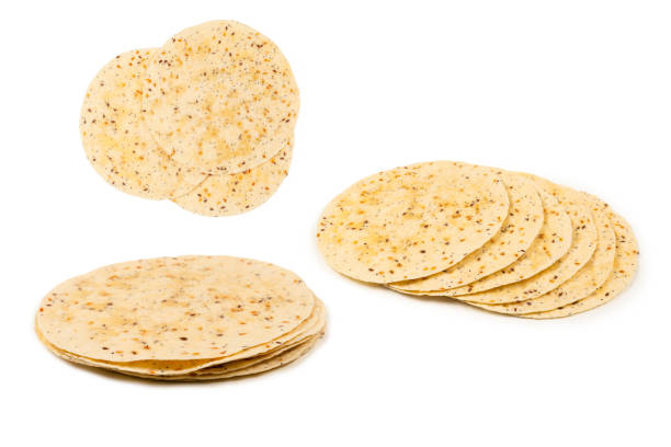 istock Pitta bread with seeds isolated on white 1291446627