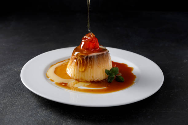 istock Egg flan with milk cream and honey 1291458355