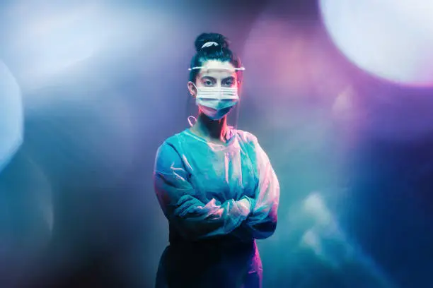Photo of Brave Healthcare Worker Wearing PPE