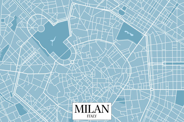 vector mapa miasta mediolan, włochy - milan stock illustrations