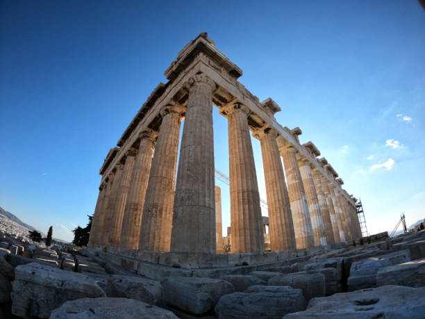istock Old antique stone colonnade in Greece 1291474864
