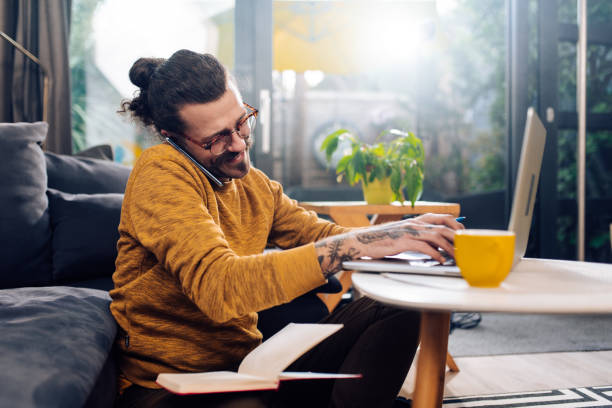 istock Young businessman making phone calls with his clients 1291495013