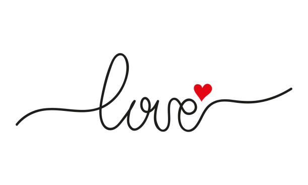 continuous line drawing of the word love on a white background. Vector horizontal stock illustration. Hand-drawn vector lettering with one black outline. Word love in lowercase letters continuous line drawing of the word love on a white background. Vector horizontal stock illustration. Hand-drawn vector lettering with one black outline. Word love in lowercase letters. cursive letters tattoos silhouette stock illustrations
