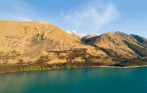istock A beautiful lake next to mountain ranges. 1291499757