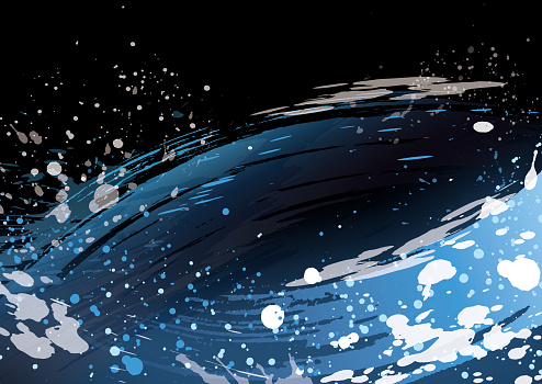 Water vortex by a brush for comics or animation