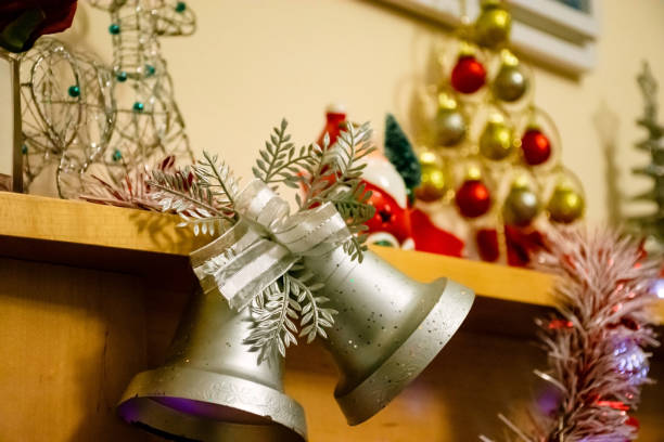istock Christmas decoration with fireplace in room. 1291504583