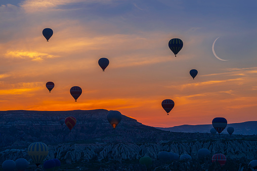 Hot air balloons in Cappadocia - Turkey.