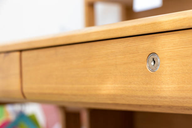 istock Wooden drawer of study desk 1291513966