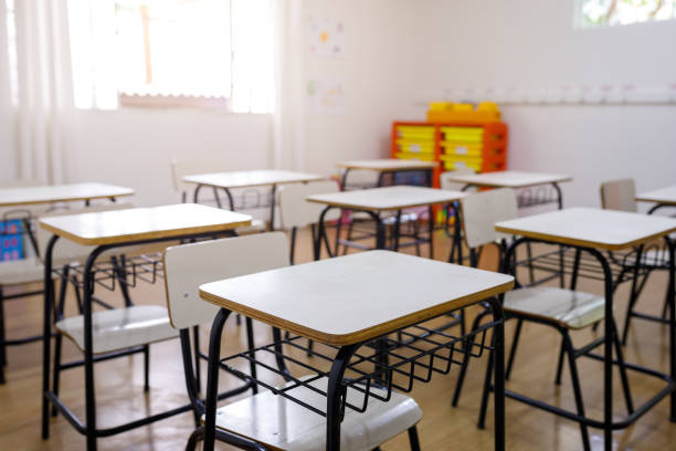istock desks and tables in empty children classroom 1291523512