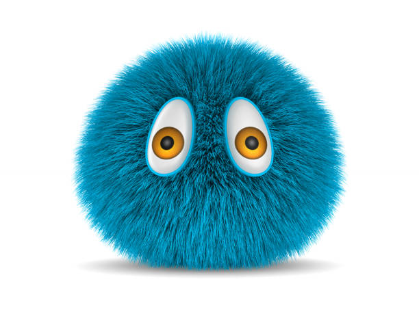 furry monster on white background. Isolated 3D illustration