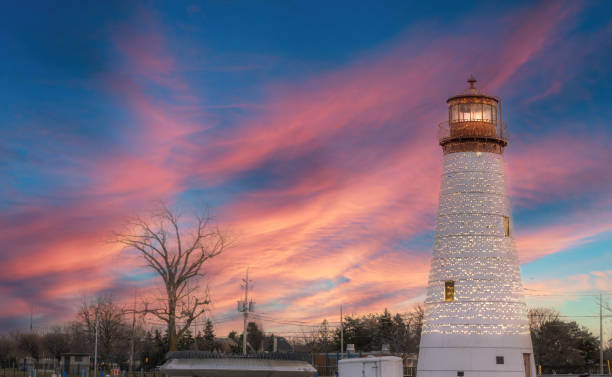The lighthouse at Lakeview Park Marina in Windsor, Ontario.   The lighthouse and the Marina are owned and operated by the City of Windsor.  It is a public park and facility.