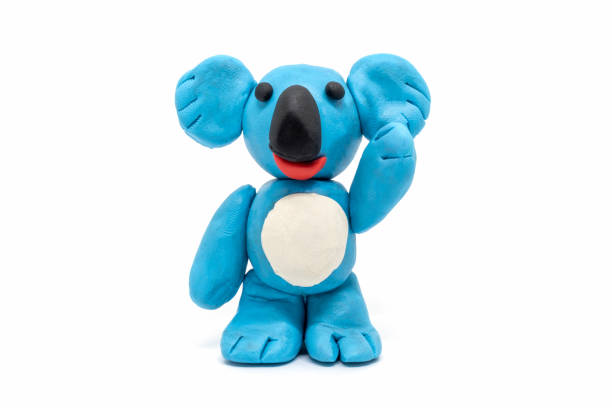 istock Play dough Koala bear on white background. Handmade clay plasticine 1291527688