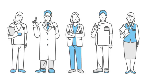 ilustrações de stock, clip art, desenhos animados e ícones de medical worker set - doutor ilustrações