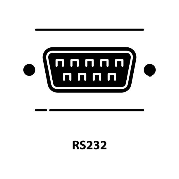 rs232 icon, black vector sign with editable strokes, concept illustration rs232 icon, black vector sign with editable strokes, concept symbol illustration switching places illustrations stock illustrations