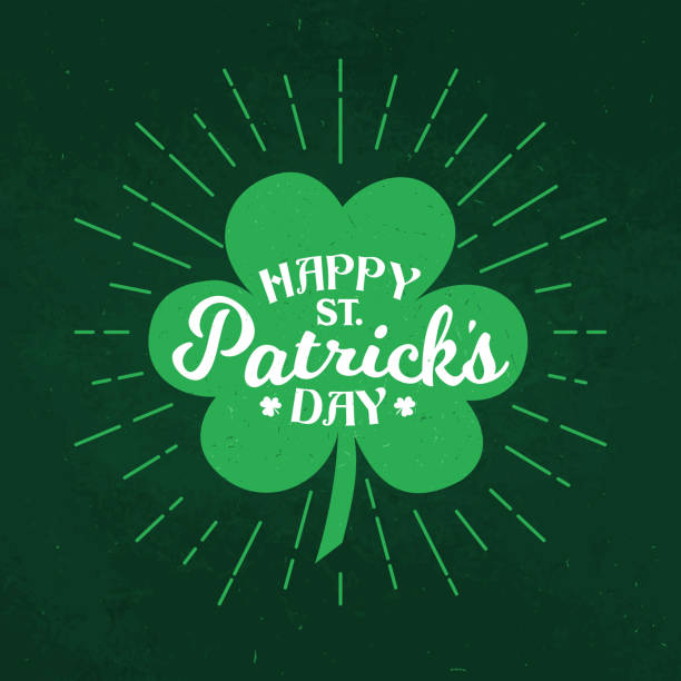 happy st patrick tag klee klee irischen urlaub - irish culture st patricks day backgrounds clover stock-grafiken, -clipart, -cartoons und -symbole