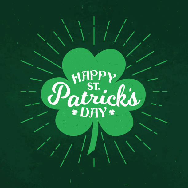 ilustraciones, imágenes clip art, dibujos animados e iconos de stock de feliz día de san patricio shamrock trébol irlandés - trébol