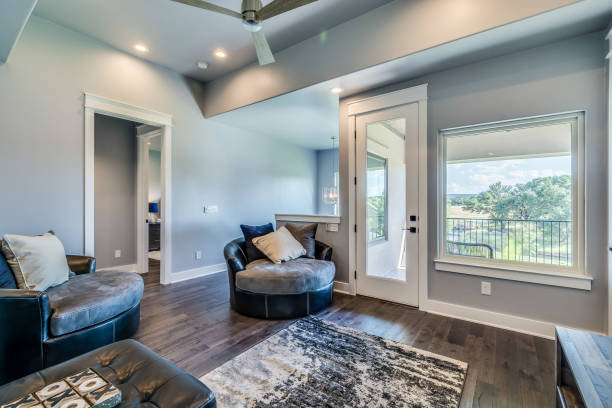istock Upstairs loft area with comfortable seating for gathering 1291541179