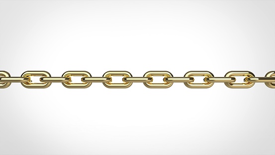 chain gold front 3d rendering