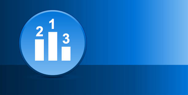 illustrations, cliparts, dessins animés et icônes de fond abstrait moderne de bouton bleu vitré d’icône de podium - ranking blue beginnings number