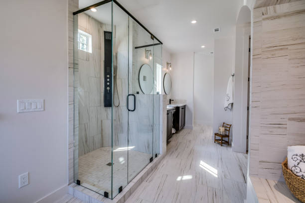 istock Beautiful shower and shower features 1291546828