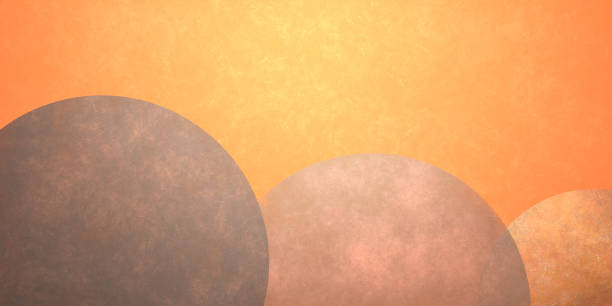 istock Orange watercolor background with geometric circles 1291551661