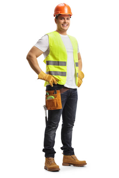 istock Full length shot of a construction worker with a helmet and tool belt 1291553306