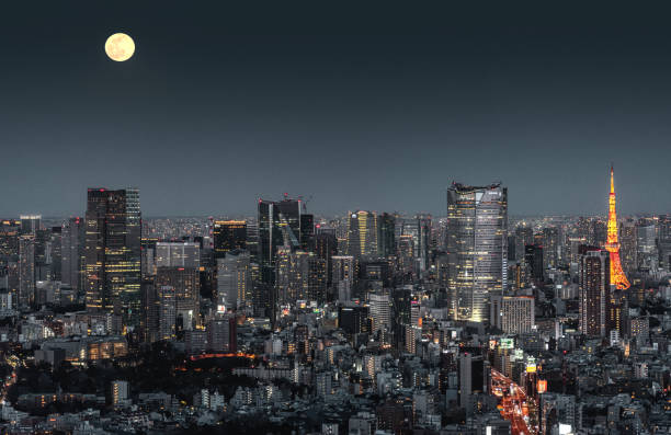 tokyo shibuya - tokyo prefecture city skyline night foto e immagini stock
