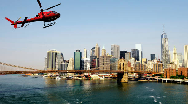 istock Helicopter flying over New York City. 1291555094
