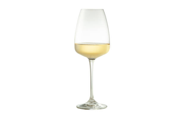 istock White wine in a glass goblet. Isolated white background. 1291555095