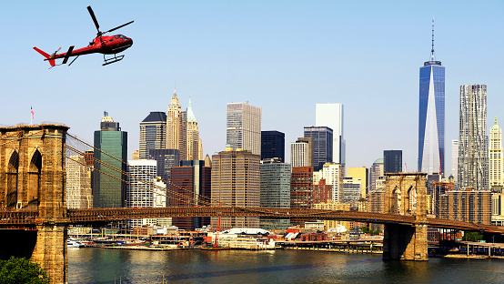 Helicopter tour over New York City.