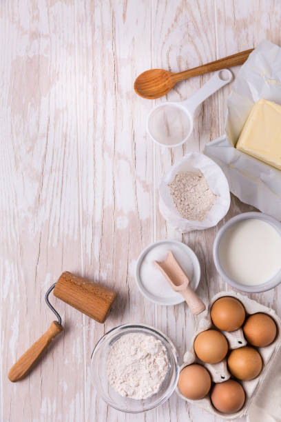 istock Assorted baking ingredients and kitchen utensils for cooking and baking 1291556307