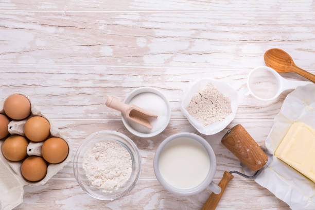 istock Assorted baking ingredients and kitchen utensils for cooking and baking 1291556313