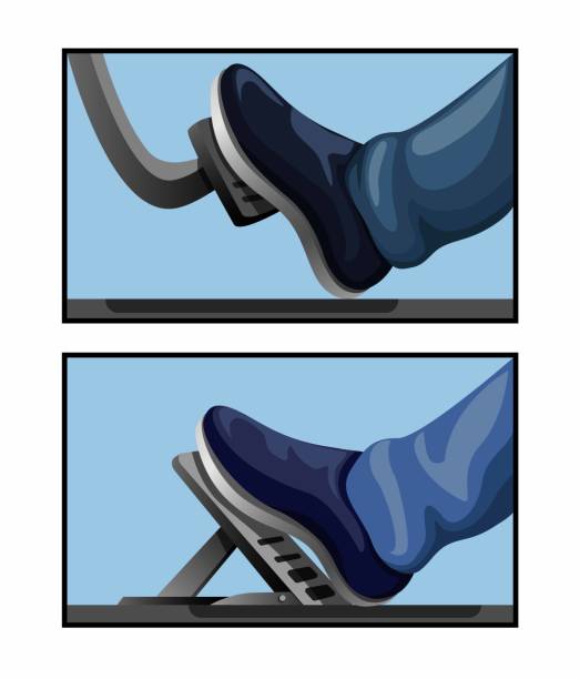 ilustrações, clipart, desenhos animados e ícones de modelo de teste de carro do pedal do acelerador símbolo de elemento mecânico conceito de ilustração vetor - throttle