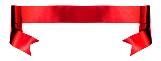 istock Satin ribbon banner on white 1291572454