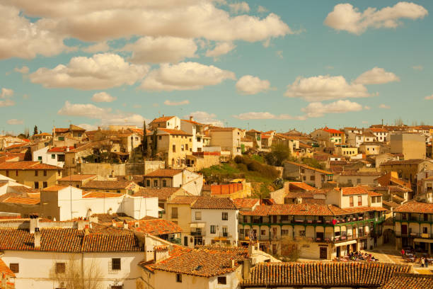 Panoramic view of Chinchon, a small Spanish Village near Madrid, Spain