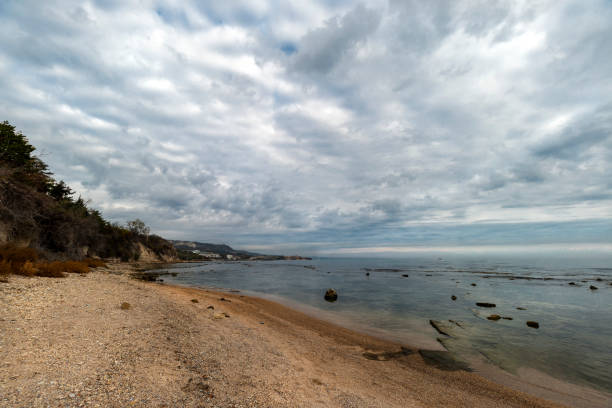 istock Dramatic sky at the Black Sea shore 1291575249