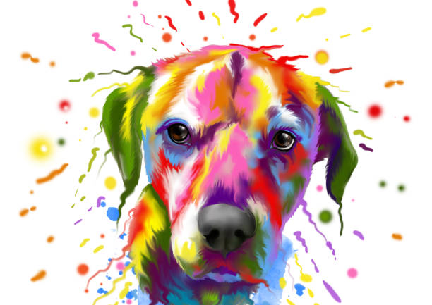 ilustraciones, imágenes clip art, dibujos animados e iconos de stock de perro - paint can