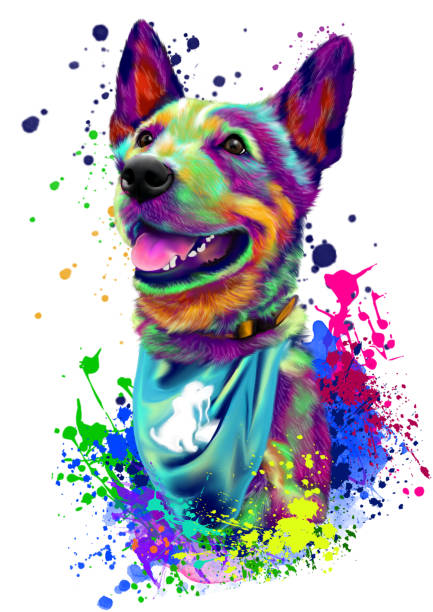 ilustraciones, imágenes clip art, dibujos animados e iconos de stock de perro - paint can