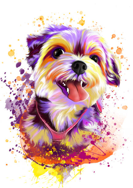 ilustraciones, imágenes clip art, dibujos animados e iconos de stock de perro - paint can