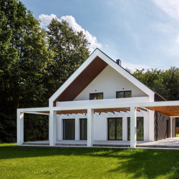 istock Amazing white family home 1291581362