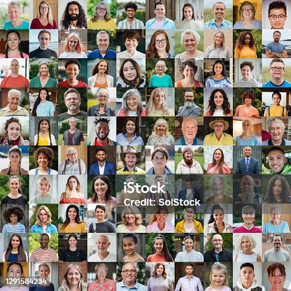 istock 100 Unique Faces Collage 1291584234