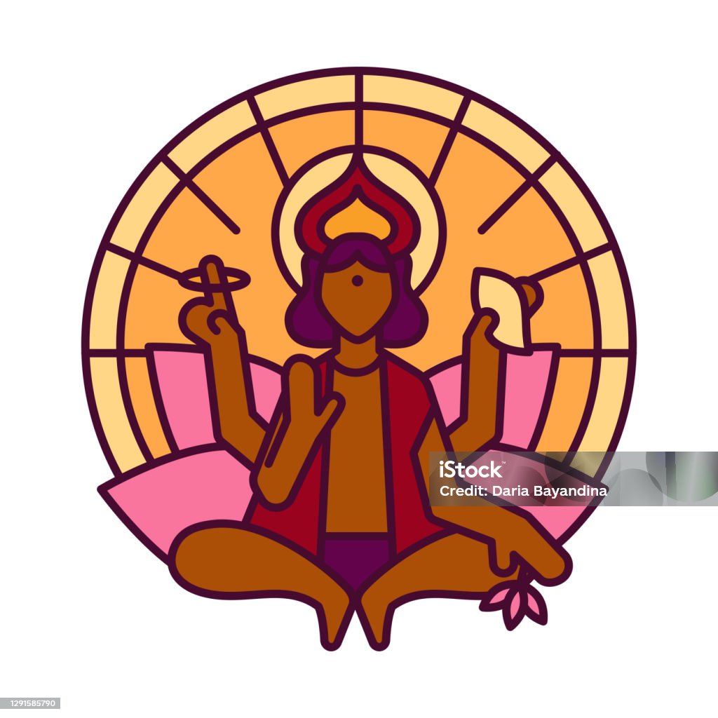 Surya God Symbol Of Pongal Isolated Web Icon Stock Illustration ...
