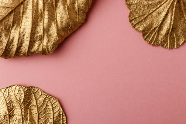 istock Golden Hazelnut, Geranium and Poinsettia leaves. 1291586724