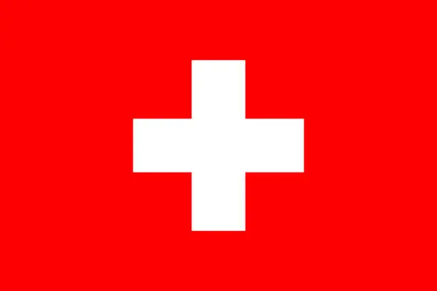 Vector illustration of The national flag of the European country Switzerland.